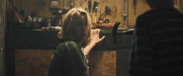 Sarah (Taylor Schilling) and a well utilised tool bench